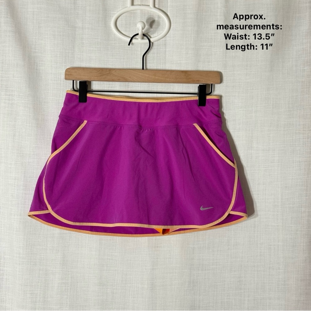 Nike Dri-Fit Womens Running‎ Skort Purple Yellow Drawstring S Athleisure